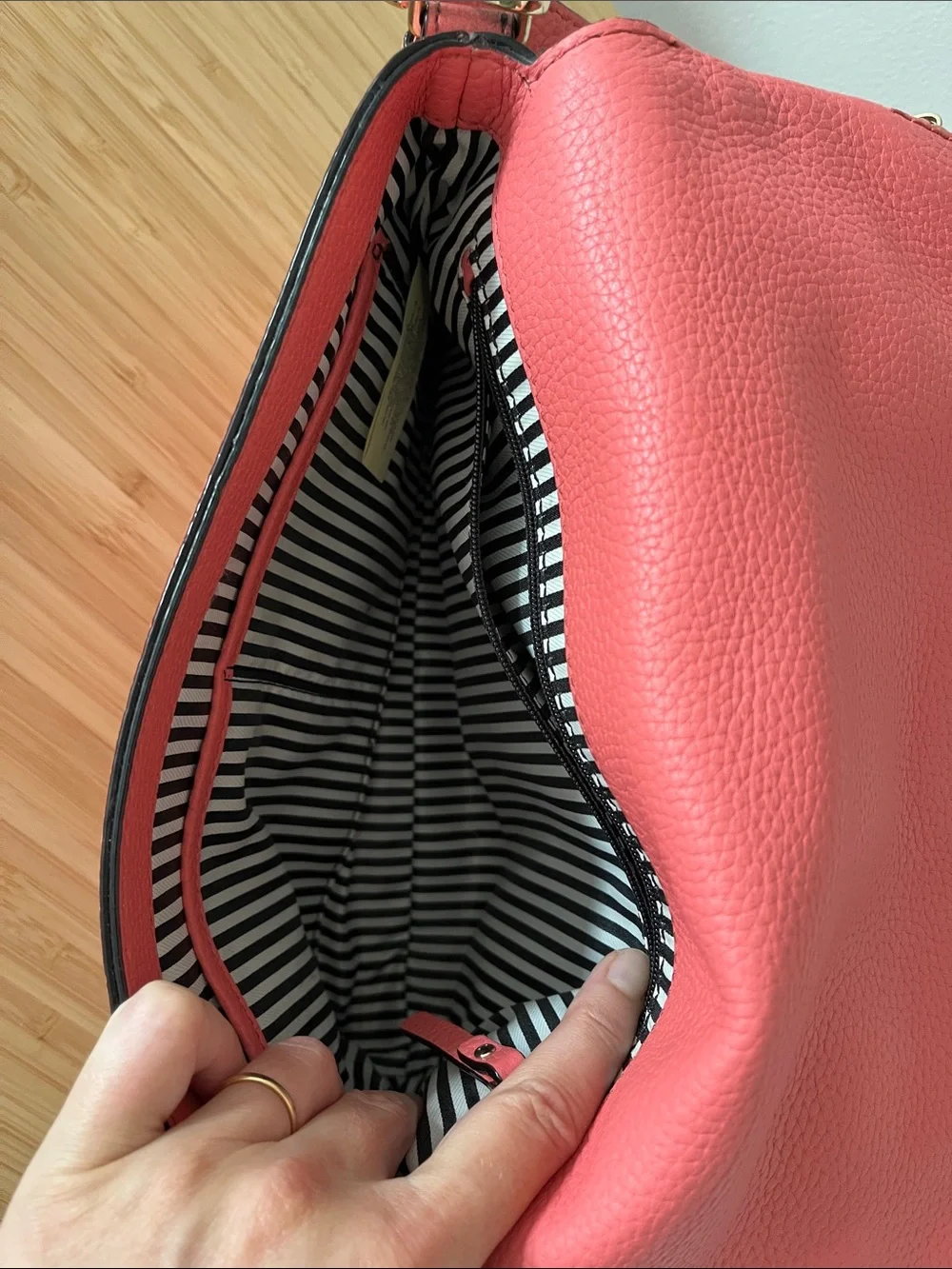 Kate Spade Coral PInk Pebbled Leather Crossbody Bag